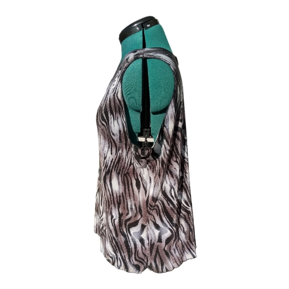 Carolyn Strauss Tiger Print Camisole Black Brown Gray and Tan Tiger Stripe XL - Picture 6 of 12